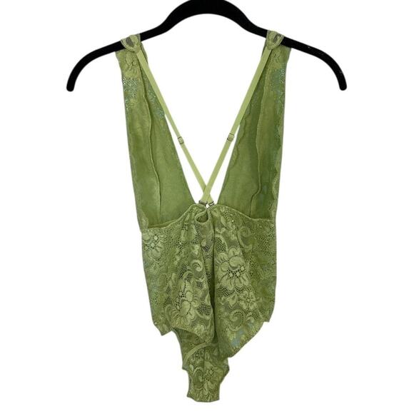 HAH Women's Comin in HAHt Lace Bodysuit Size Small Sage My Name Lingerie - Picture 4 of 6